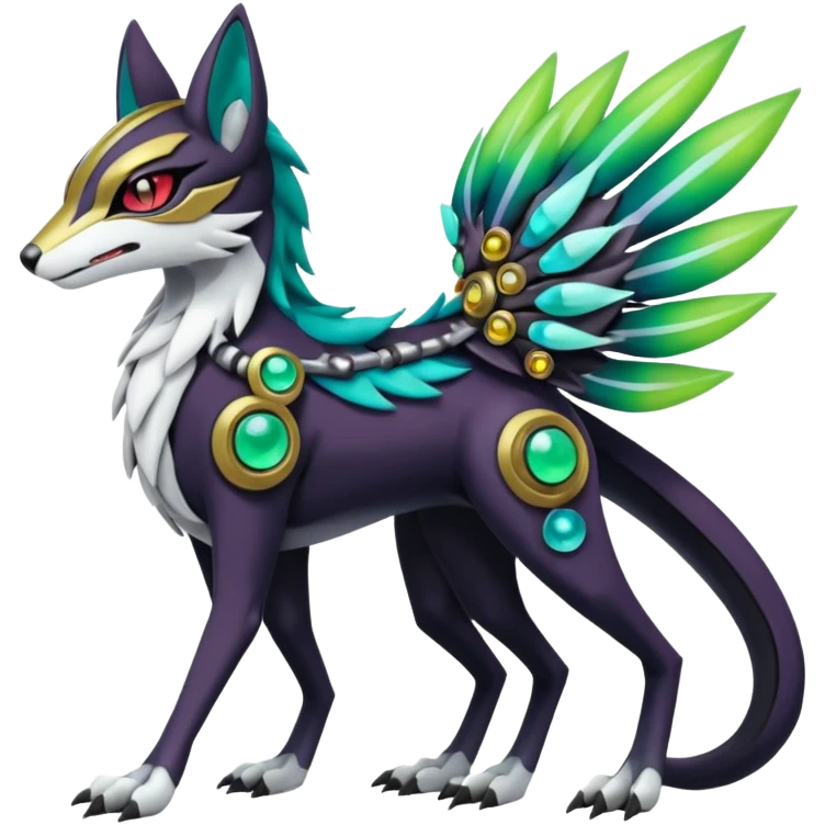 Meloetta-Vernid-Protogen-Sergal-Pokémon-Digimon-Fakémon-fusion-hybrid-creature emoji