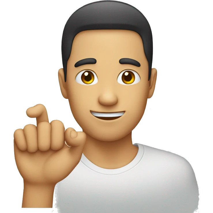 Face a hooked finger emoji