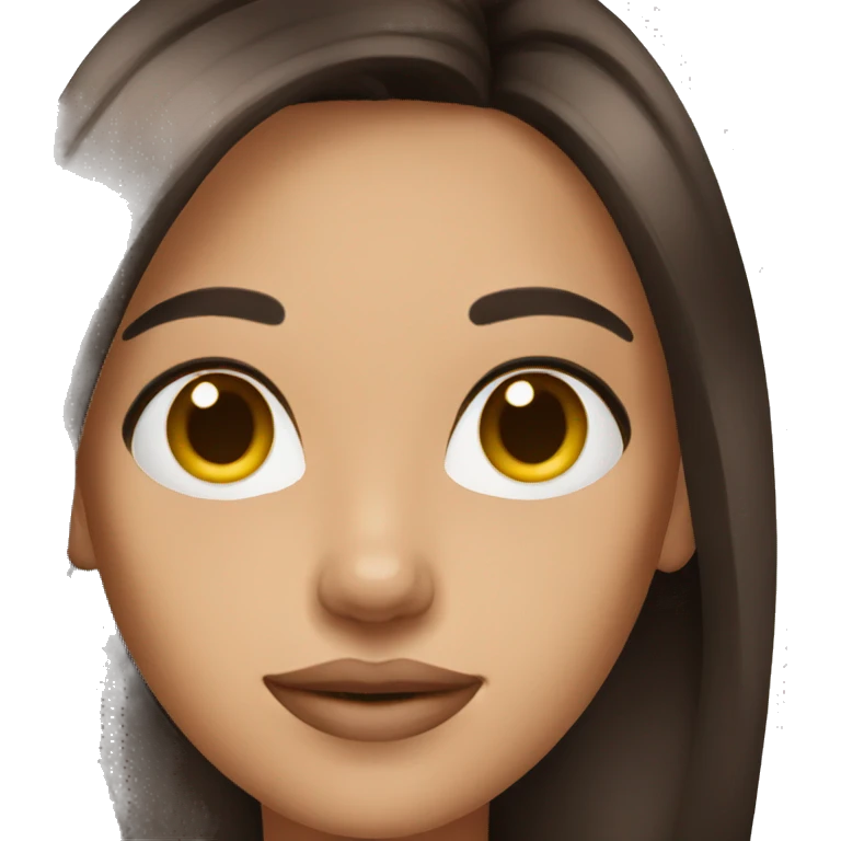 woman clear skin long dark brown hair emoji