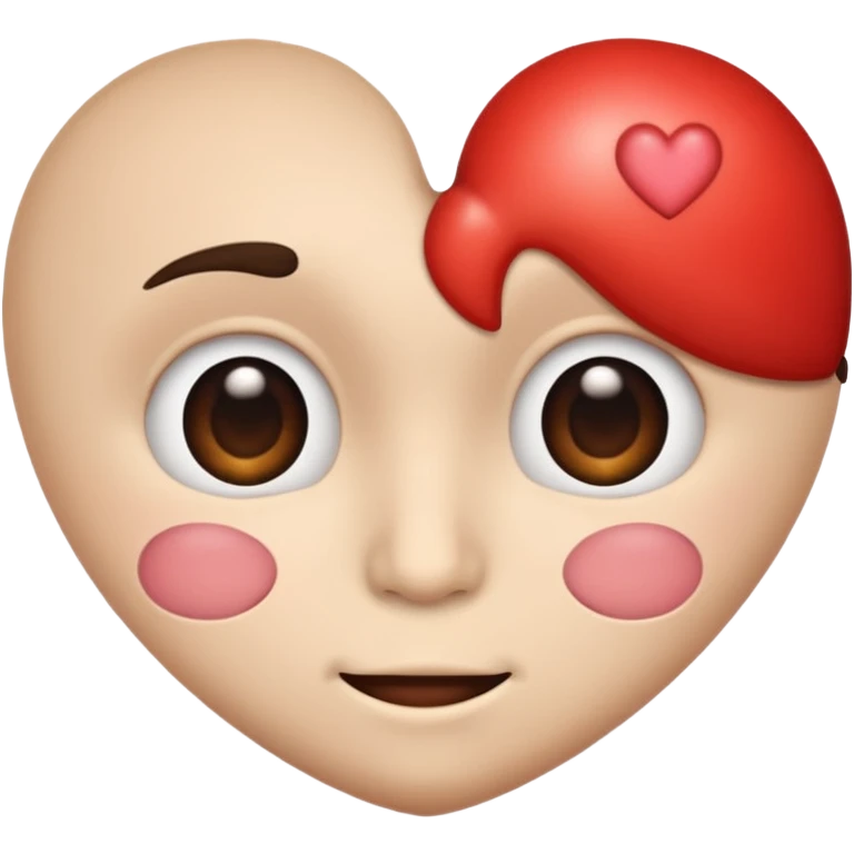 Half funny face and half heart emoji