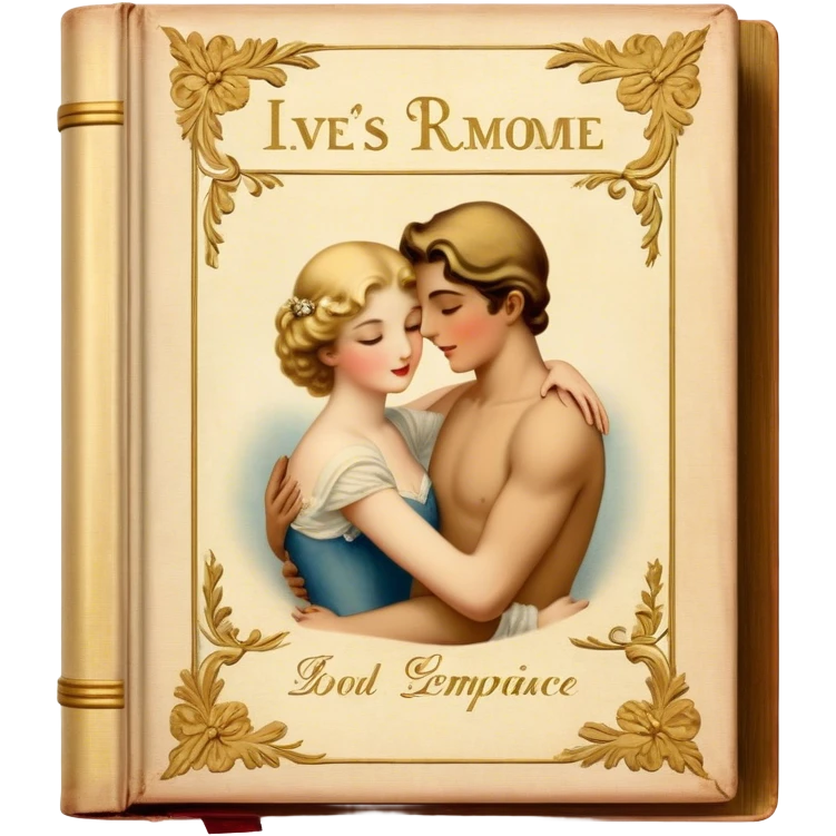an old vintage romance book with an antique cover emoji