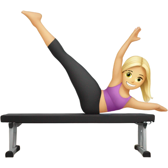 Blonde girl doing Pilates emoji
