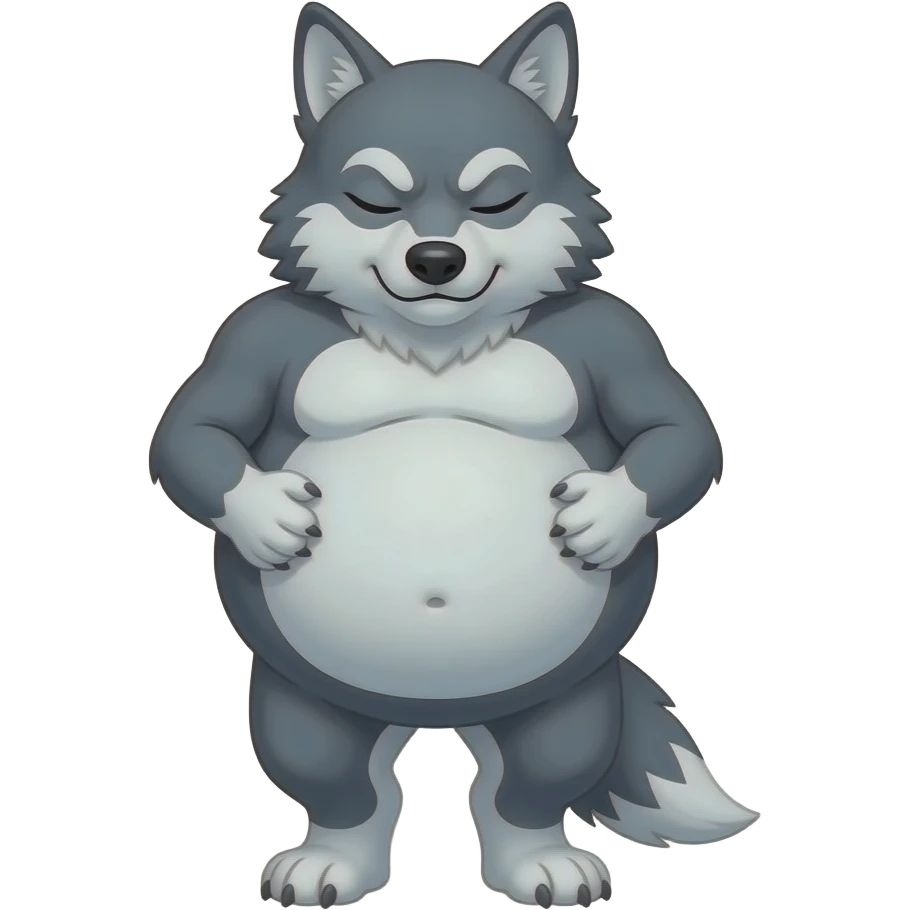 Hazme un lobo durmiendo. Tiene que tener mucha barriga. Tiene que ser malo emoji