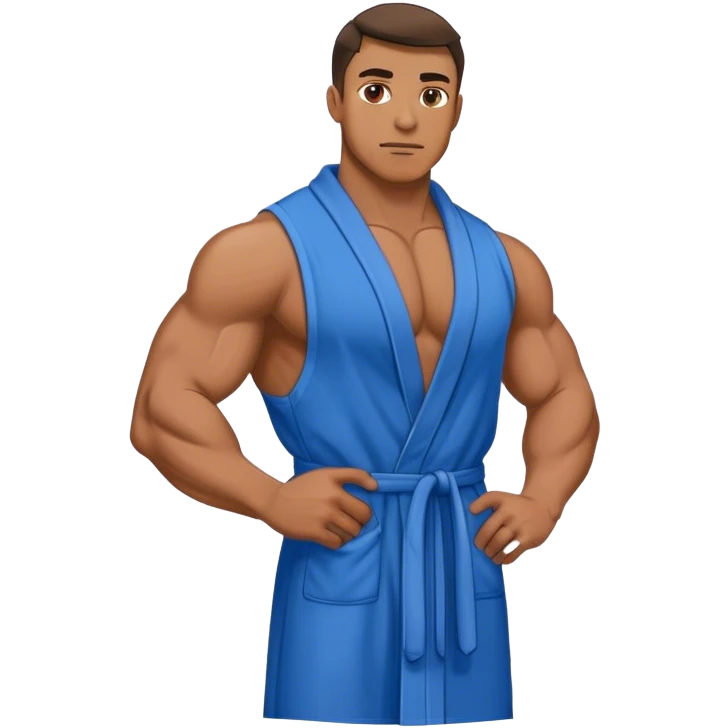 Hairy muscular man blue robe  emoji