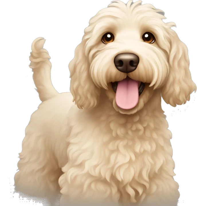 Cream colored Australian labradoodle emoji