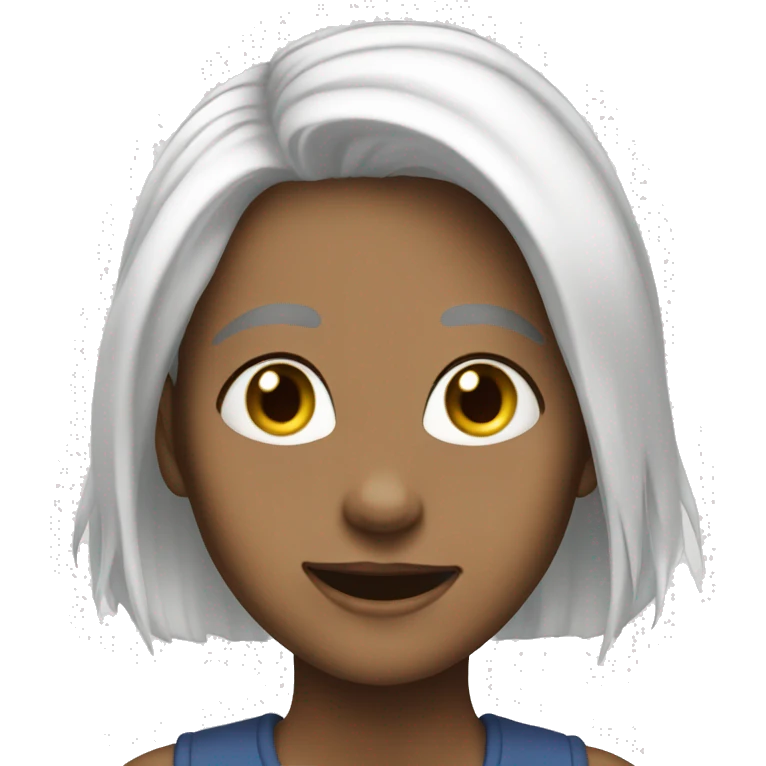 The girl with white hair is delighted emoji