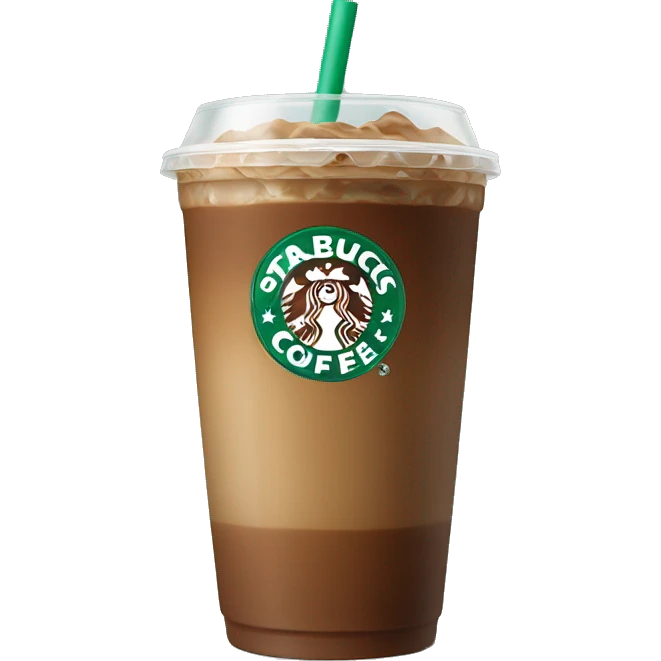 brown starbucks iced coffee cup emoji