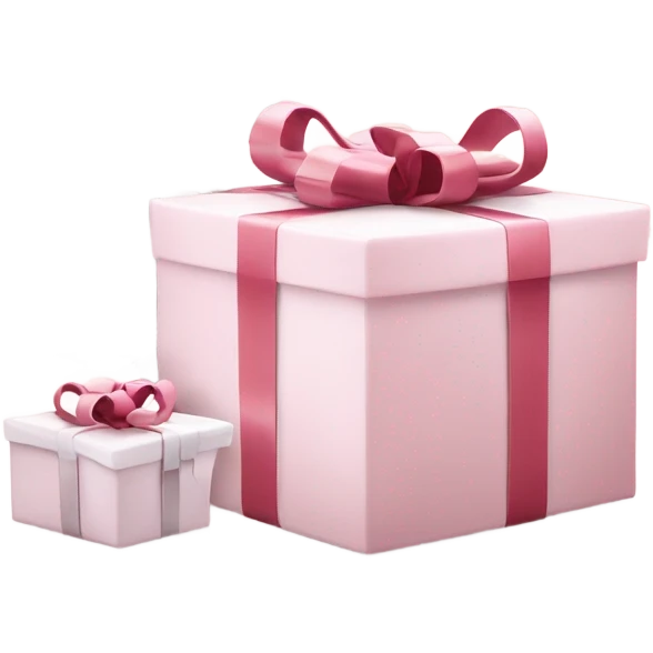 Light pink Christmas gifts under a white Christmas tree  emoji