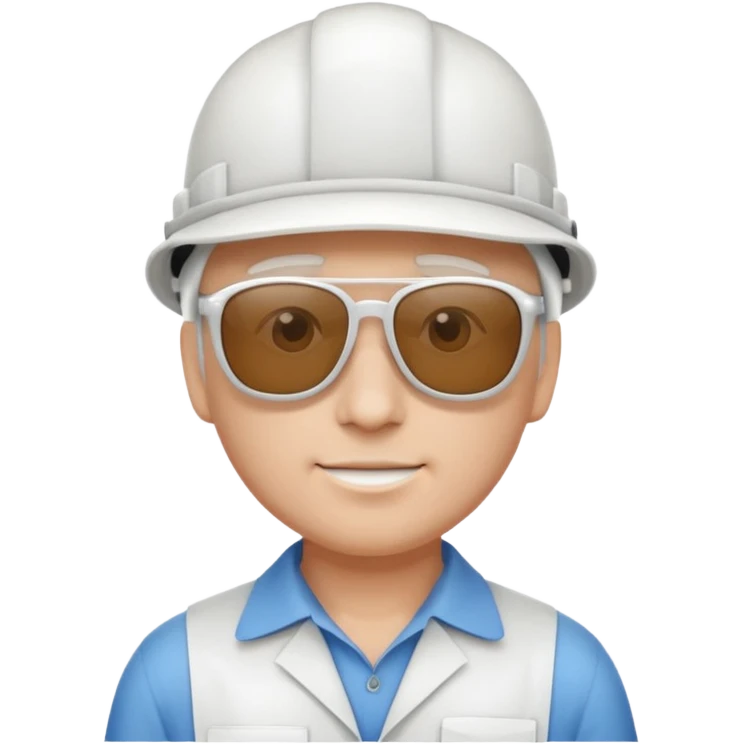Engineer with white hat and sunglasses emoji