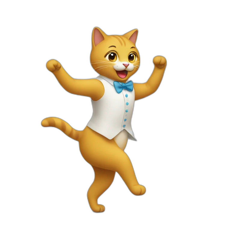 un chat qui danse emoji