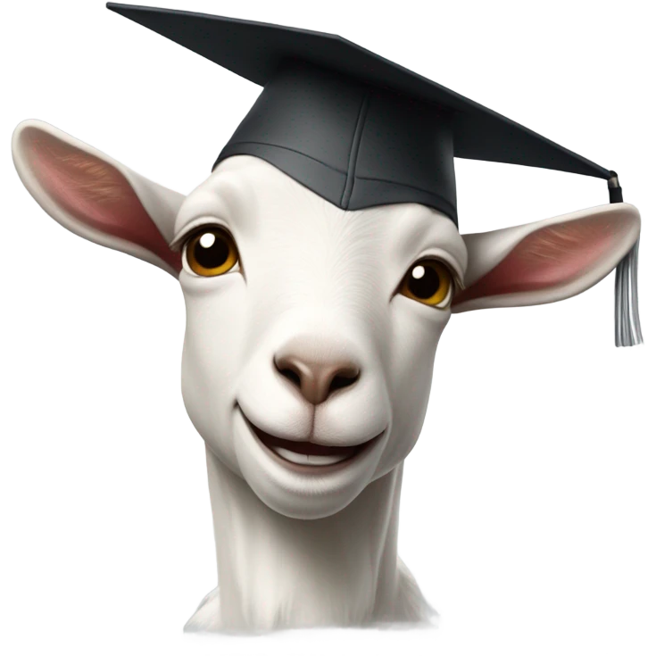 smirking goat with graduation hat emoji