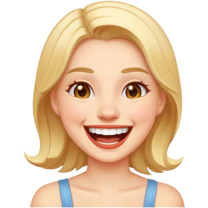 The girl laughs emoji