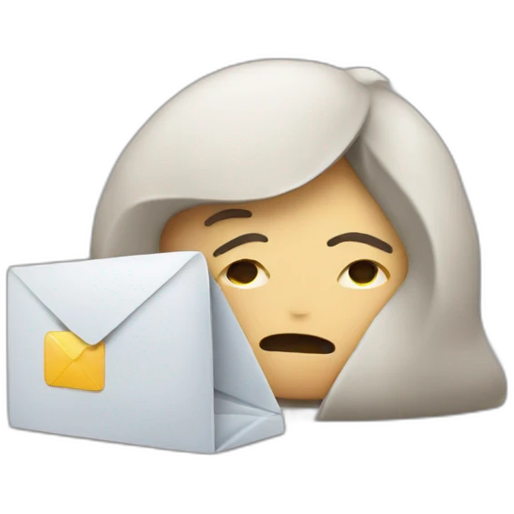 Person frustrated with spam inbox emoji
