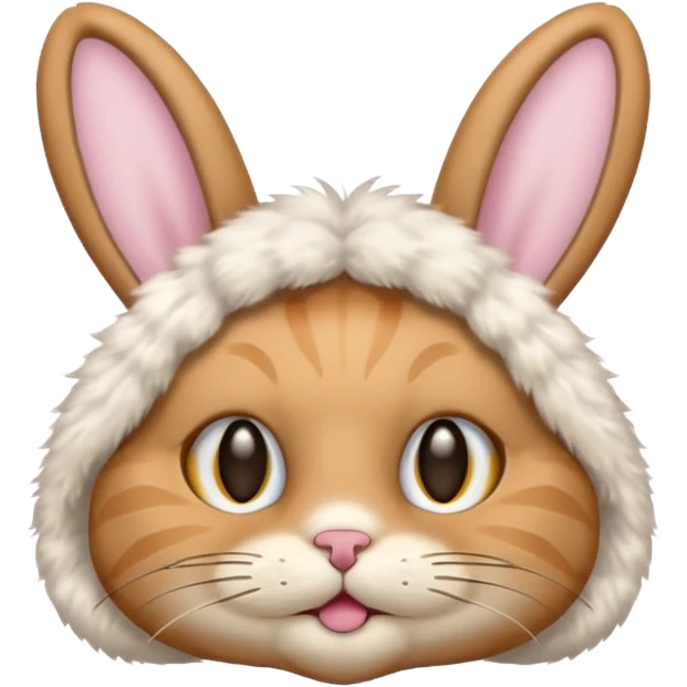 cat emoji with fluffy bunny fur and long bunny ears emoji