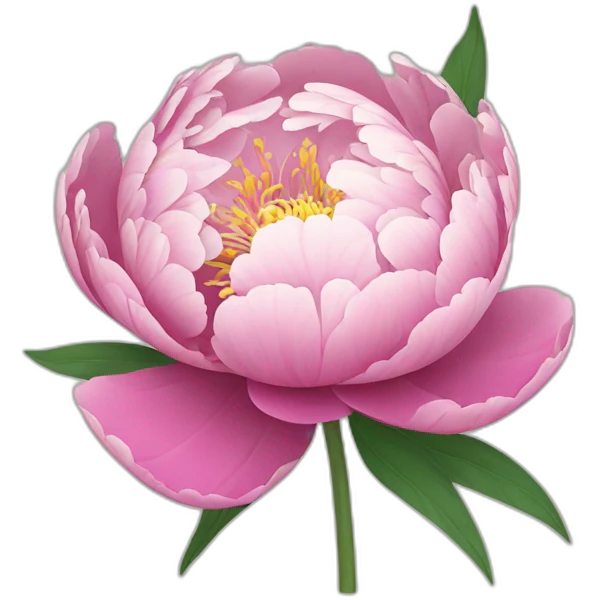 a 2d flat illustration of a Peony flower emoji