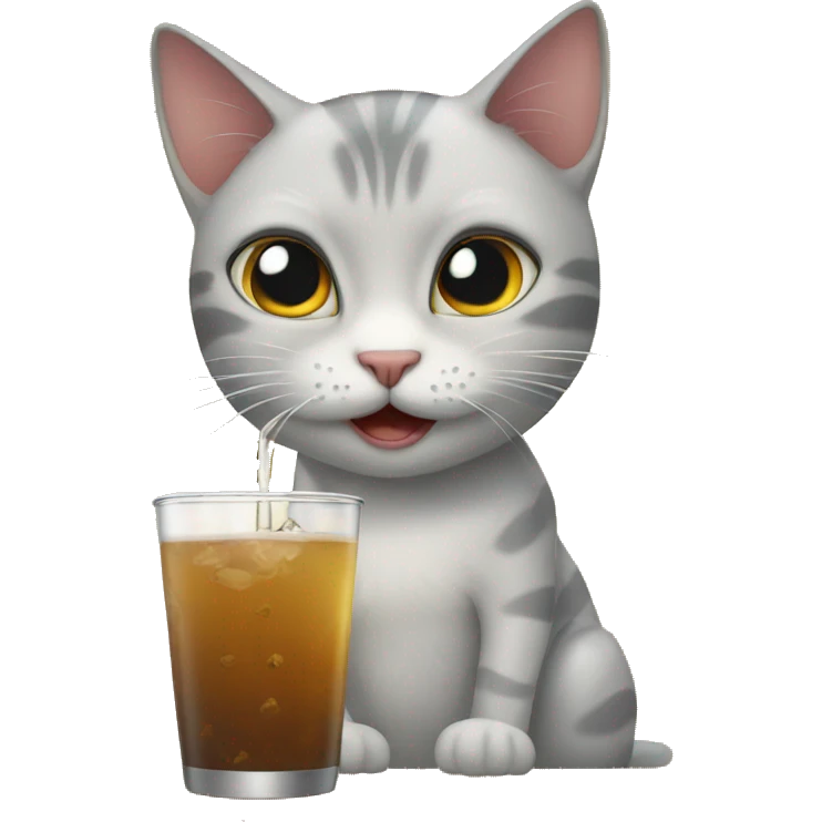 cat thirsty emoji