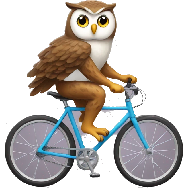 Owl riding bike emoji