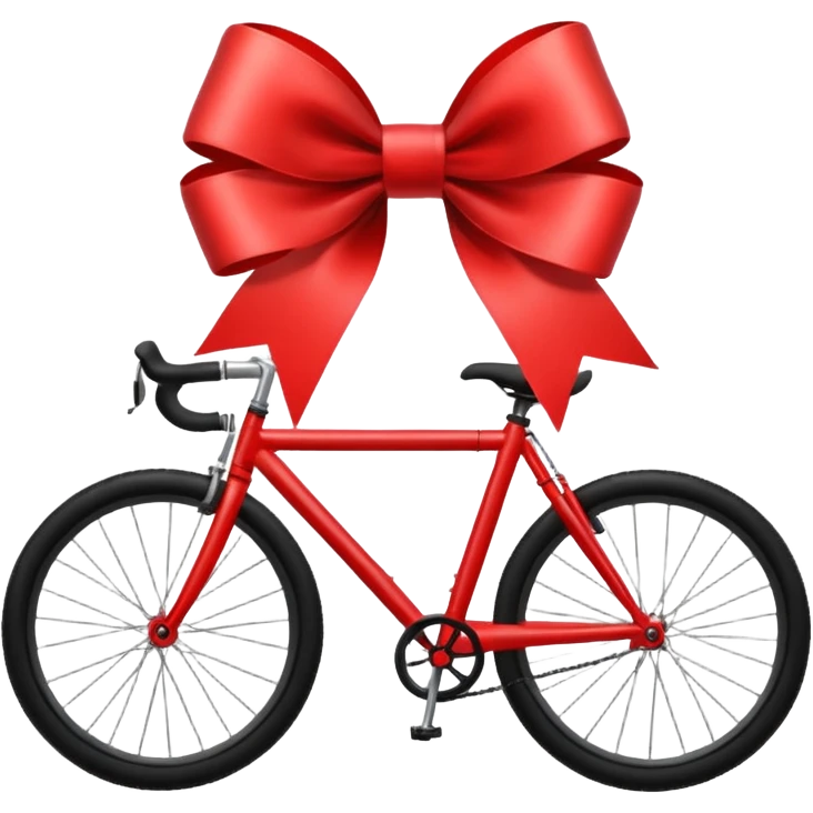 Bike with big christmas bow on it emoji