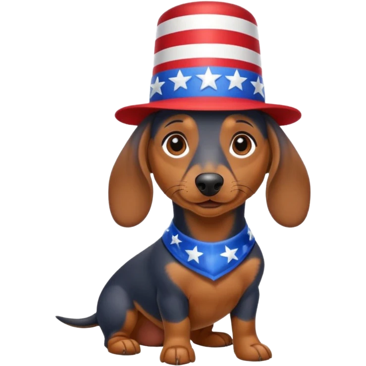 Dachund Fourth of July  emoji