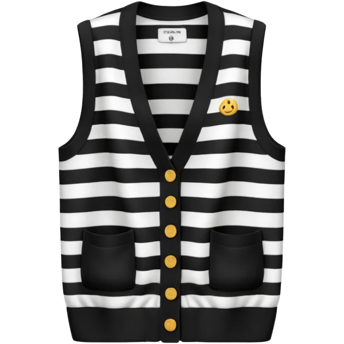 black and white stripes sleeveless cardigan emoji