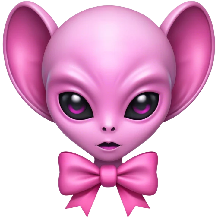 An alien with a pink bow on  emoji