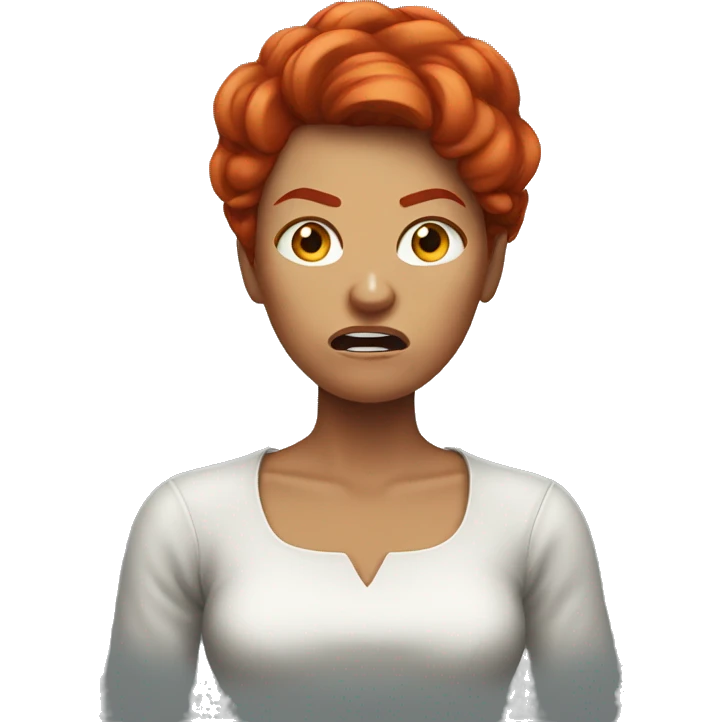 Woman with red hair very very angry emoji