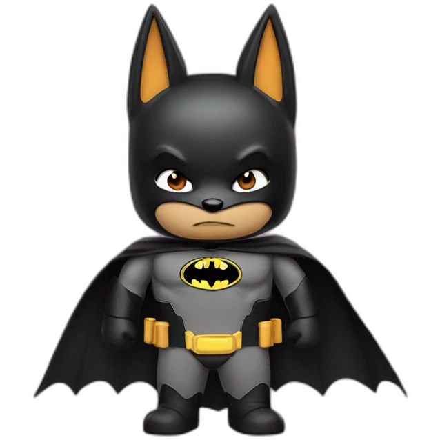 Fox dressed as batman emoji