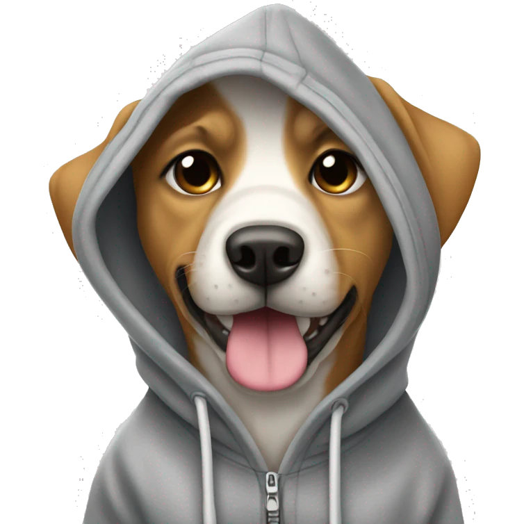 Dog wearing a hoody emoji