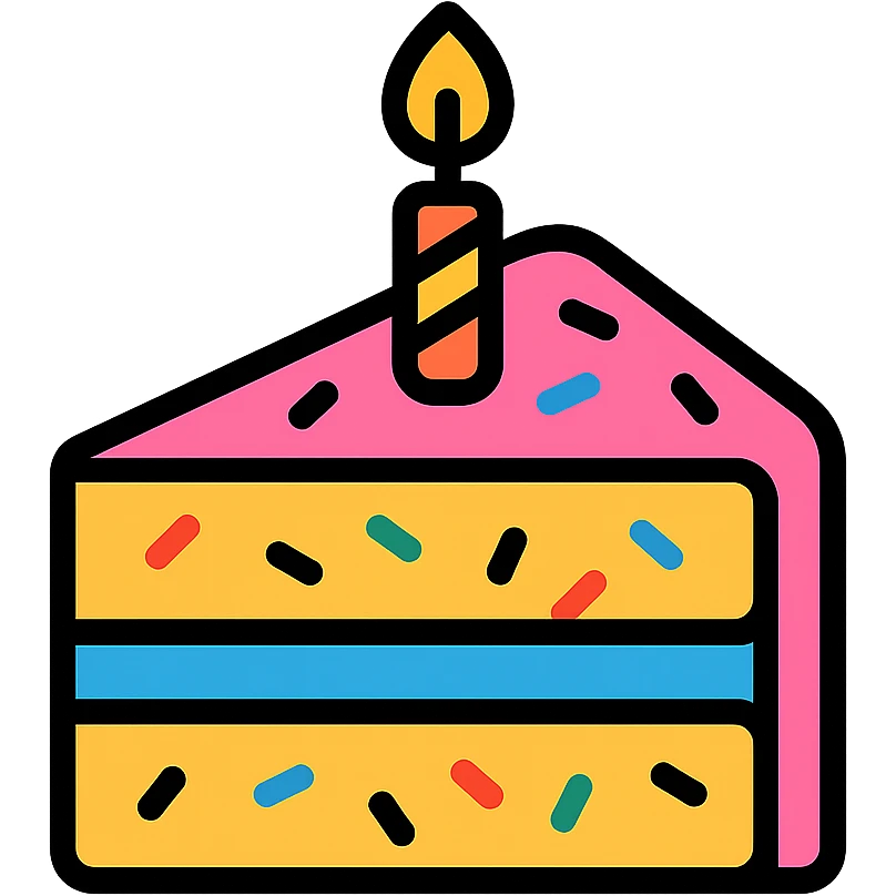 slice of funfetti birthday cake emoji