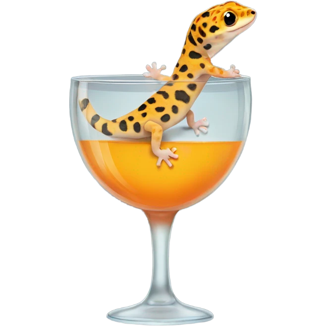 orange leopard gecko in a glass cup emoji