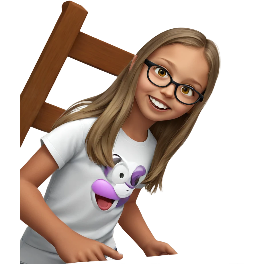 smiling girl in white shirt emoji
