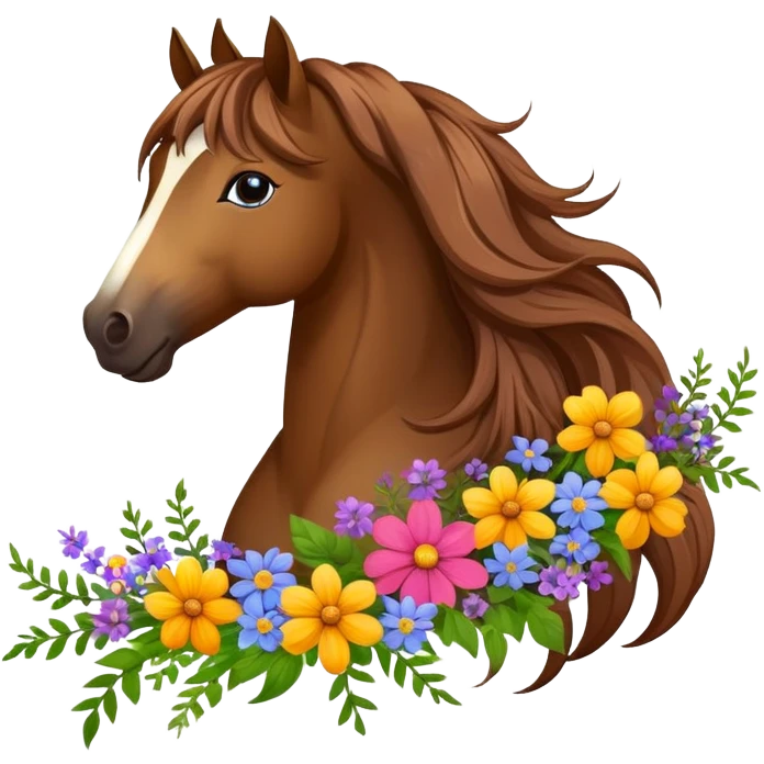 Horse with flowers emoji