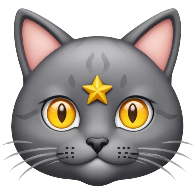 Um gato com estrela no olho emoji