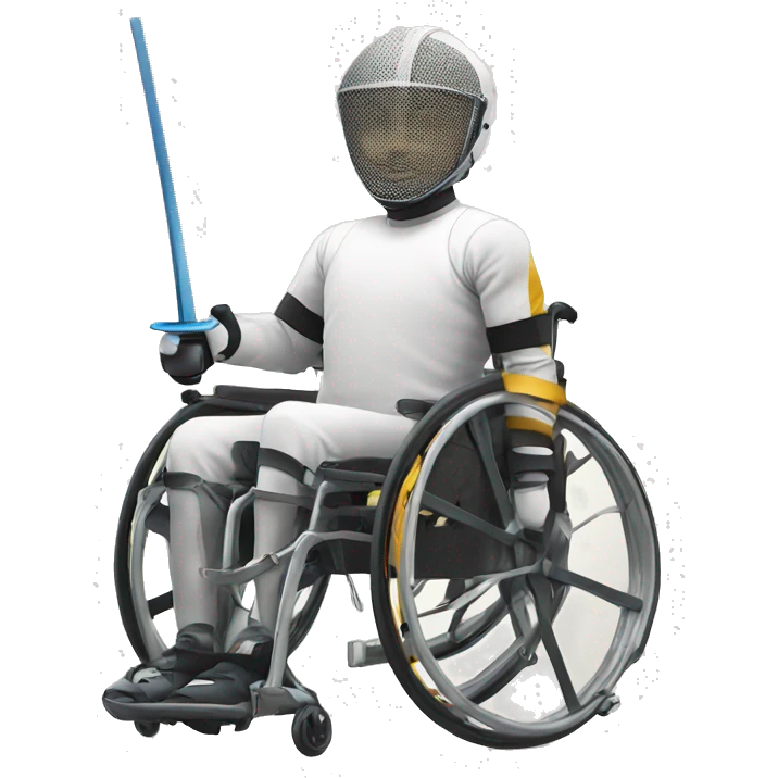 Wheelchair fencing emoji
