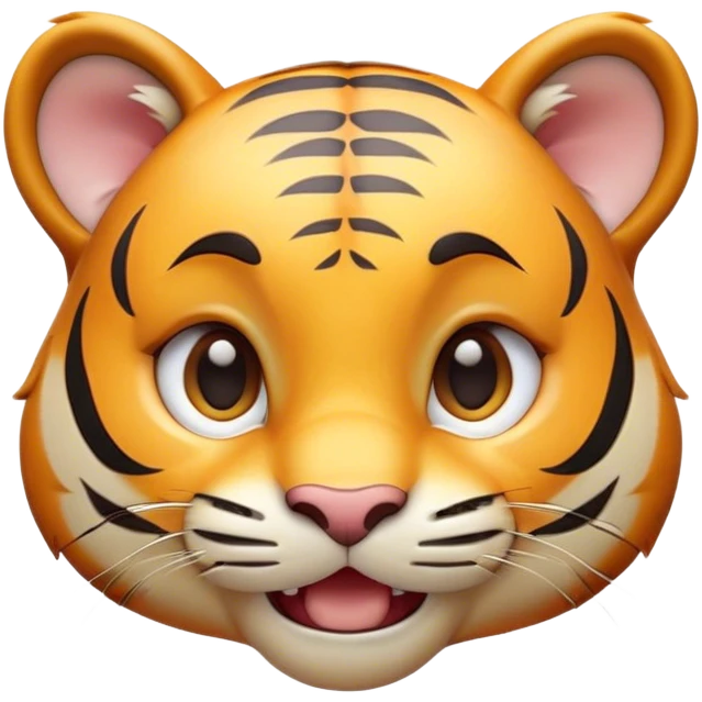 Cinematic Comical Tiger Cub Portrait Emoji, Head tilted dramatically with an exaggeratedly shocked expression, featuring a compact, endearing build with wide, comically expressive eyes full of humorous disbelief, Simplified yet hilariously expressive features, highly detailed, glowing with a slightly sassy wild glow, high shine, dramatic yet playful, stylized with an air of quirky feline attitude, soft glowing outline, capturing the essence of a meme-worthy tiger cub that looks ready to side-eye its way into viral fame! emoji