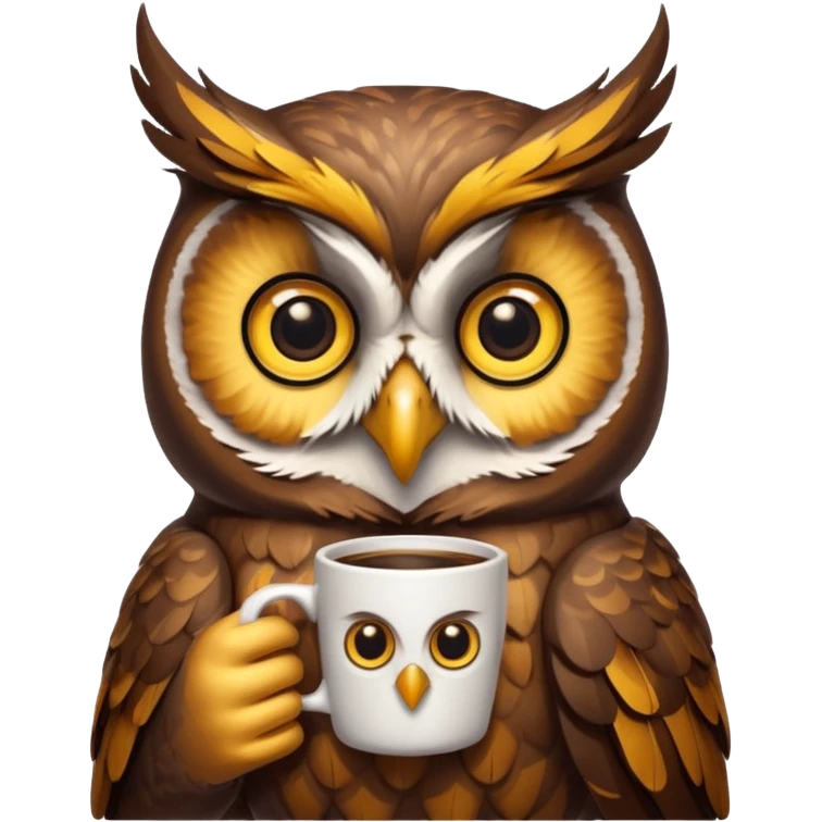 kahve içen baykuş  emoji