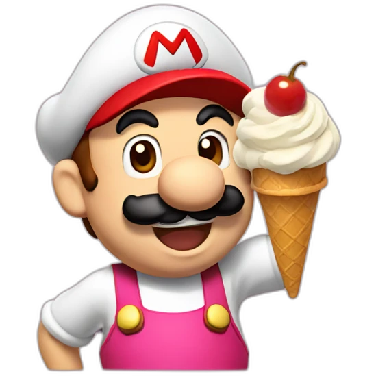 Mario with ice cream emoji