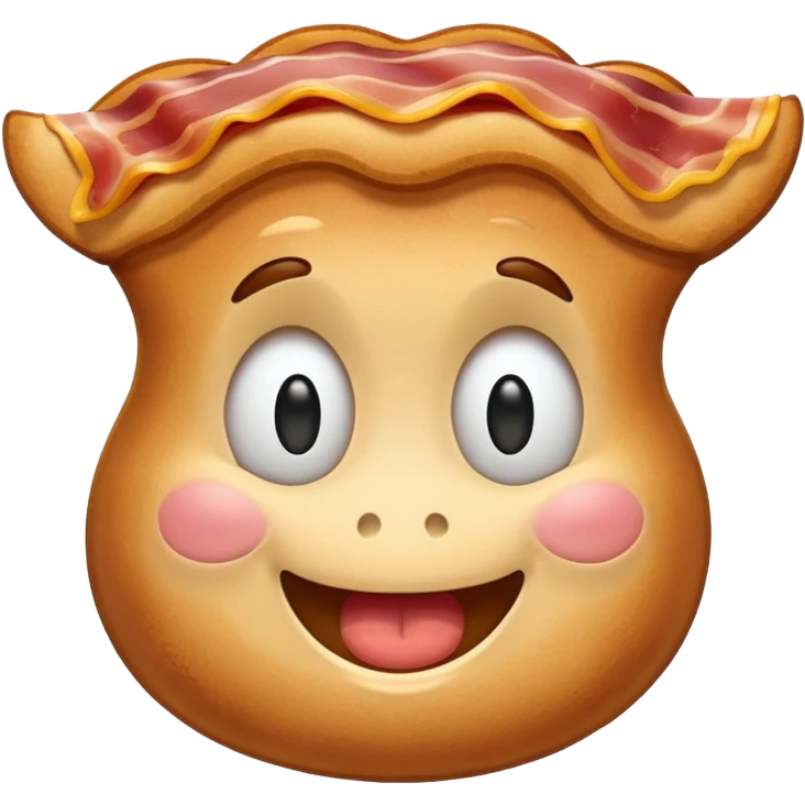 Streaky bacon with a happy face emoji