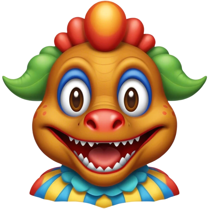 babyface dinosaur clown emoji