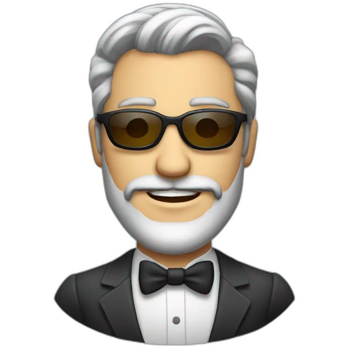 a gentleman, beard, sunglasses, slicked grey hair emoji