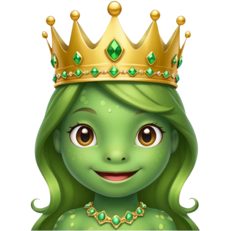 cute frog princess sat on a throne emoji