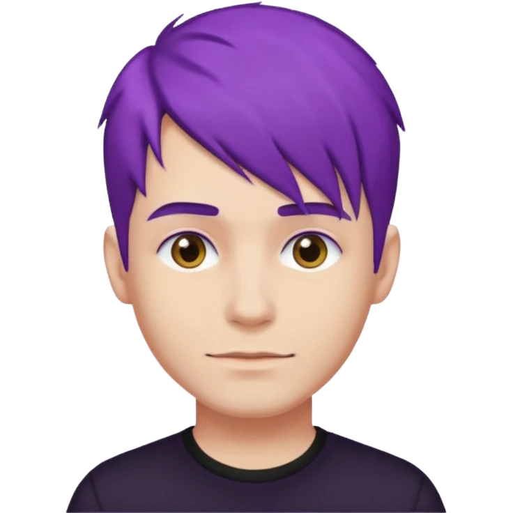 man with purple hair and black shirt emoji