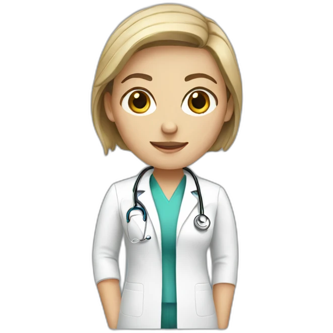 white female doctor emoji