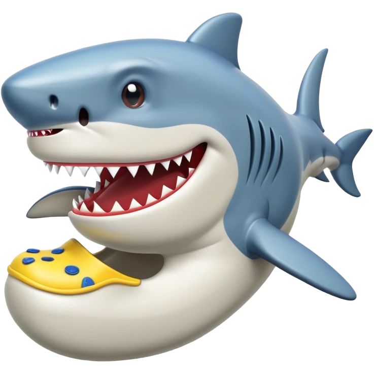 Shark with crocs on emoji