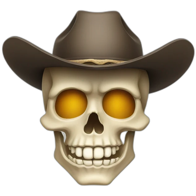 skull cowboy cartoon head emoji