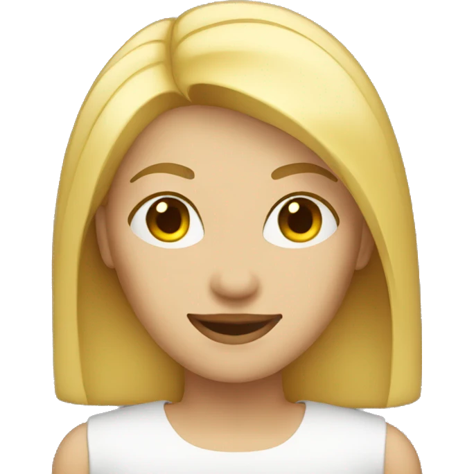 blonde straight middle length hair woman wink emoji