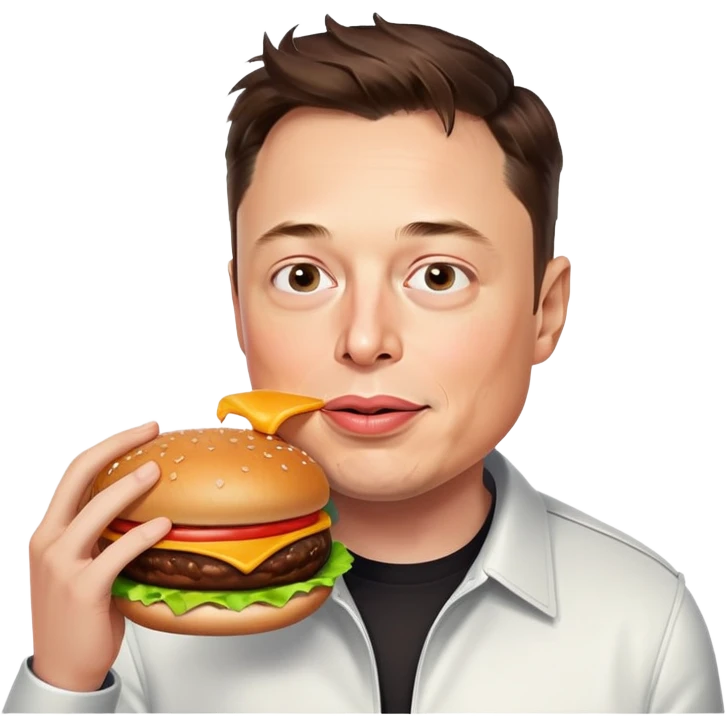 Alon Musk eating burger  emoji