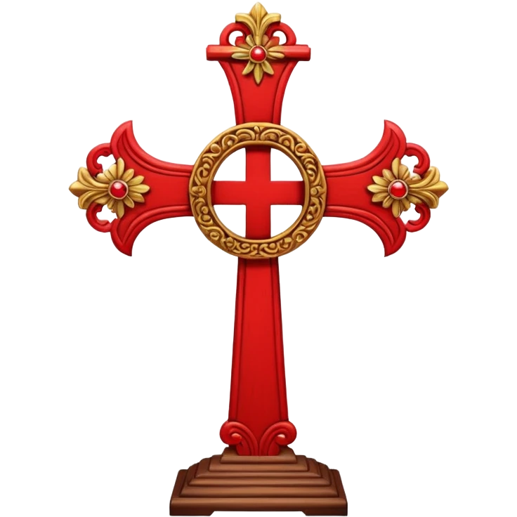 A red scarlet cross emoji