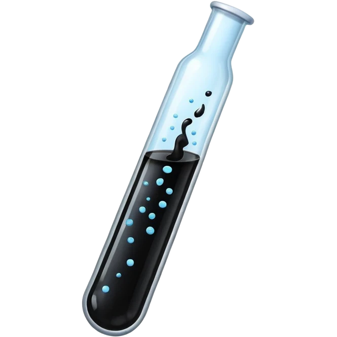 Tubo de ensayo con líquido negro emoji
