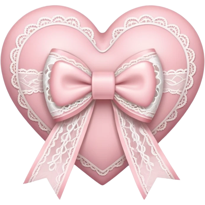light pink heart wrapped in lace bow  emoji